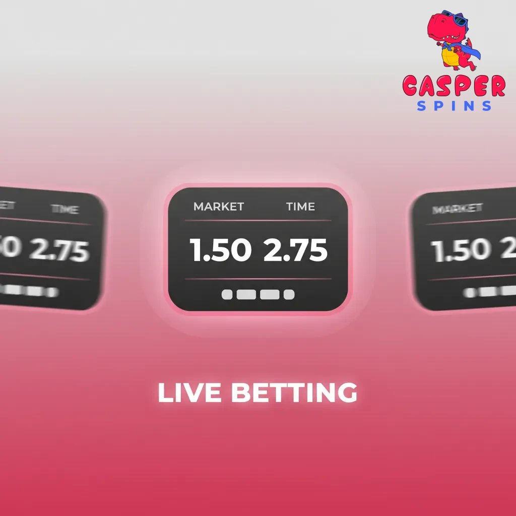Live betting screen showing in-play odds across sports, cash out, live stats, and a betslip for multiple selections.