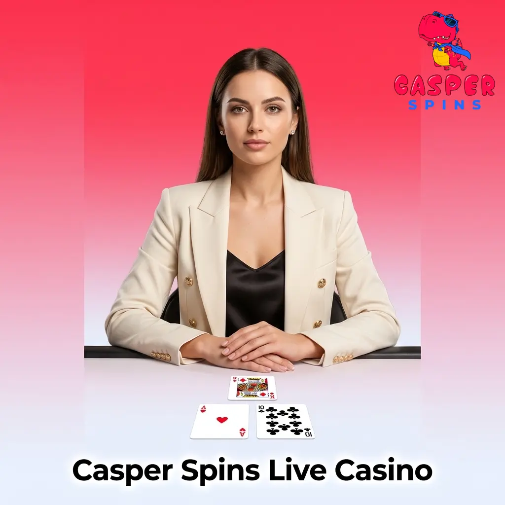 Live casino table games at Casper Spins featuring blackjack, roulette, baccarat, and game shows with HD professional dealers