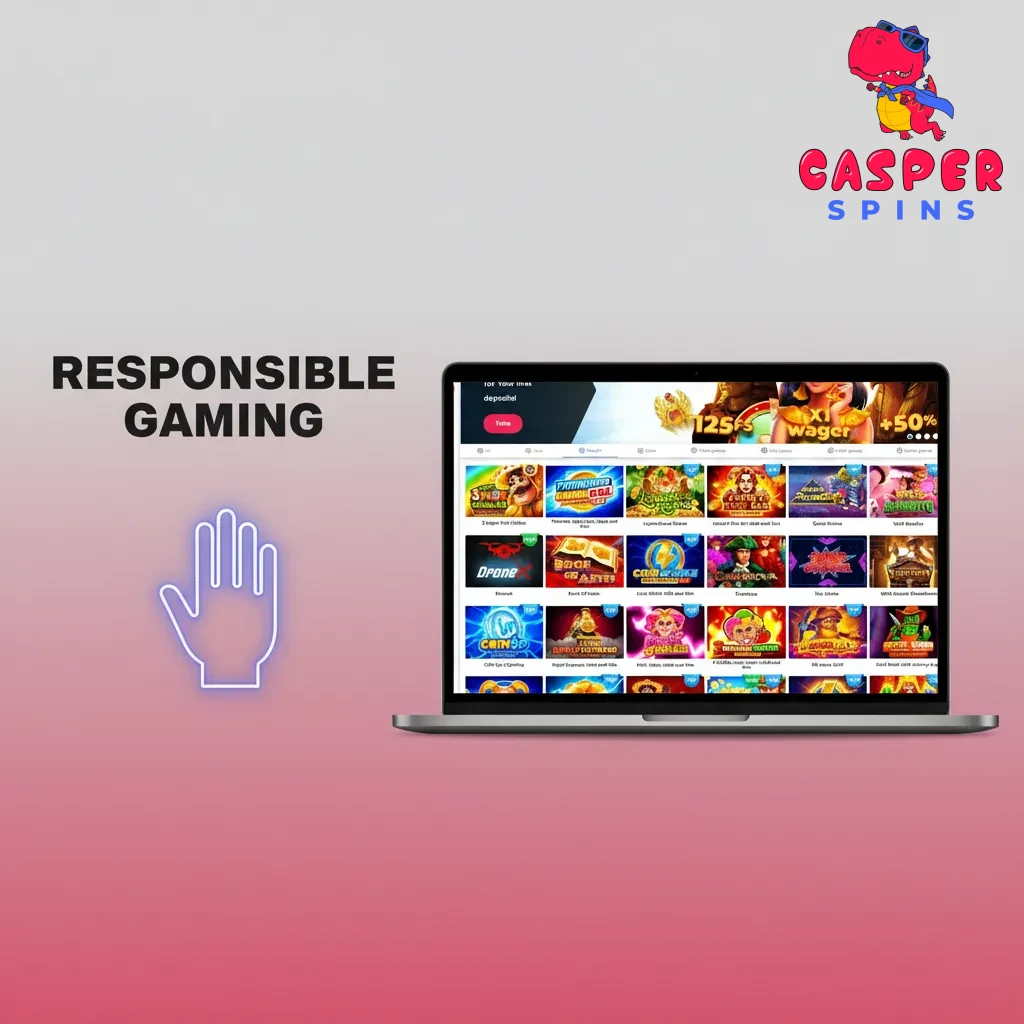 Responsible Gaming: infographic with tips to set limits, take breaks, use self‑exclusion, and seek help if needed.