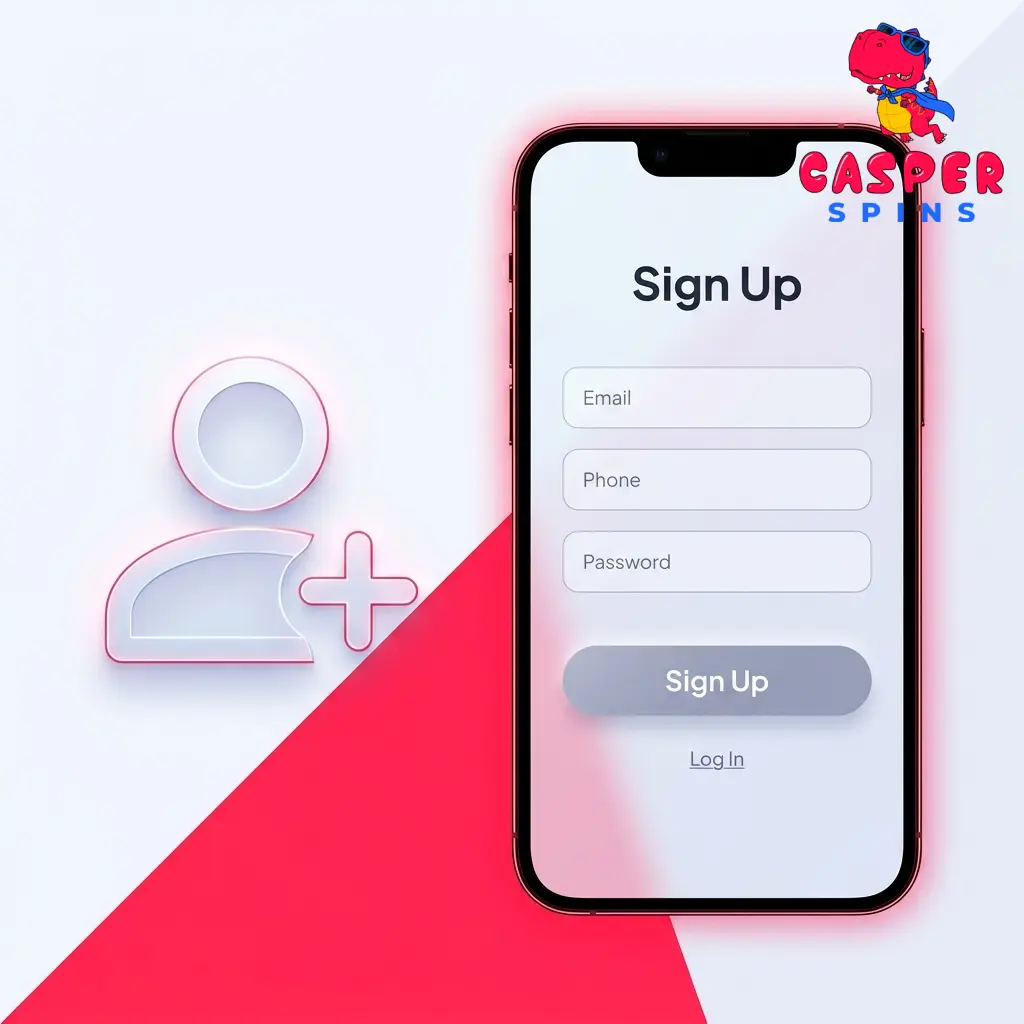 Step-by-step Casper Spins registration guide for UK players showing sign-up form and account creation process