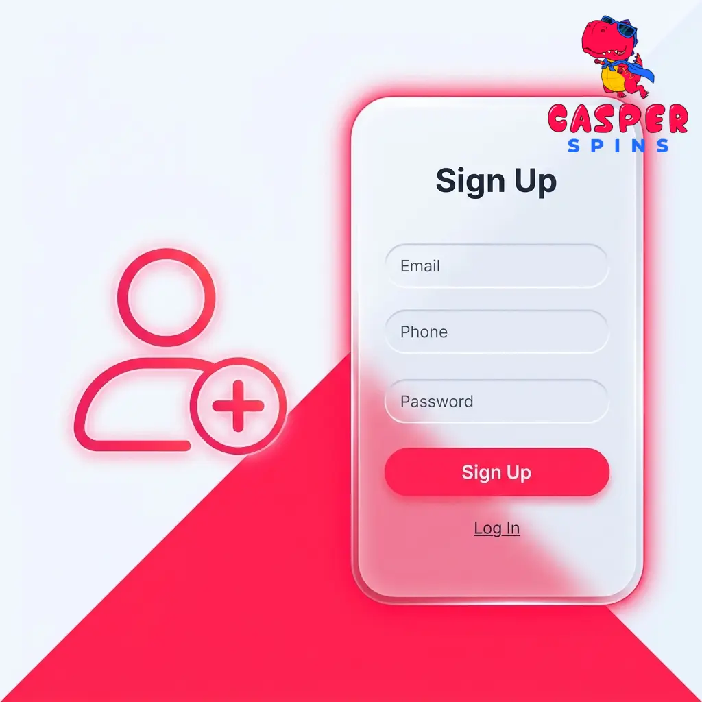 Casper Spins registration steps for UK players showing sign-up form, email verification, and first deposit process