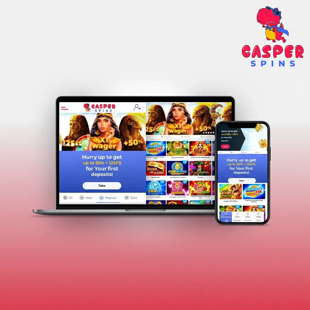 Casper Spins site: header tabs Sports, Live, eSports, Casino, Live Casino; left top leagues; right betslip and cash out.