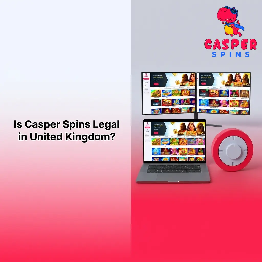Casper Spins casino website displaying Curaçao eGaming licence details and responsible gambling tools for UK players