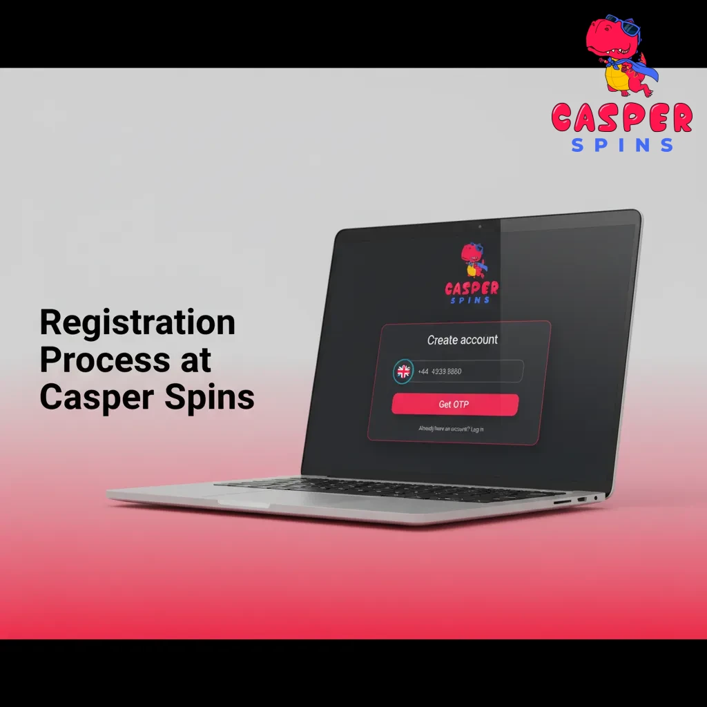 Casper Spins signup steps: create account, add details, set limits, verify email/SMS, deposit, optional welcome bonus.