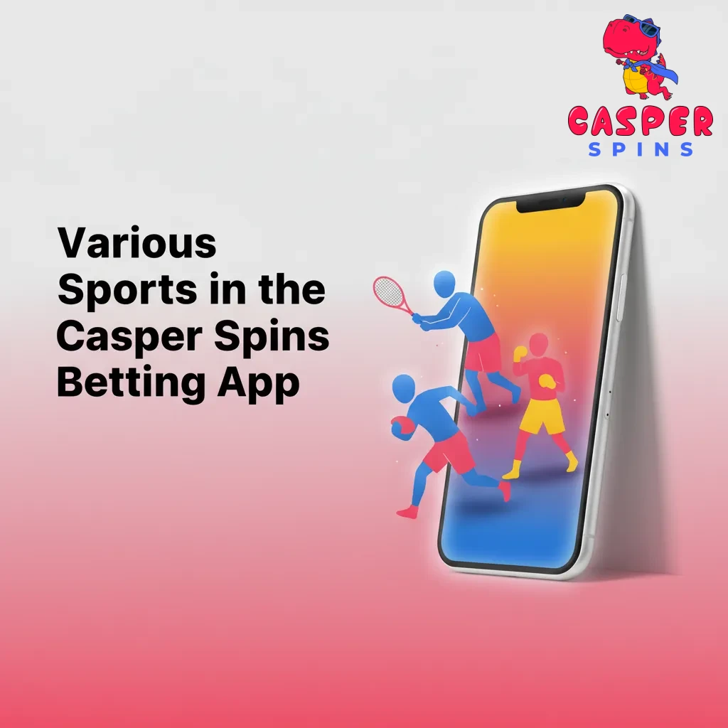 Casper Spins betting app interface with live odds, streaming, and sports including football, F1, CS2, Dota 2, and LoL