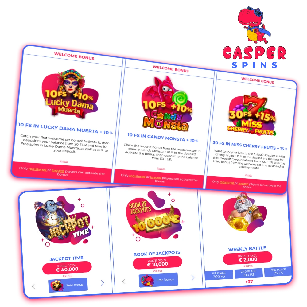 Claim Casper Spins bonuses and promotions in United Kingdom to boost play.