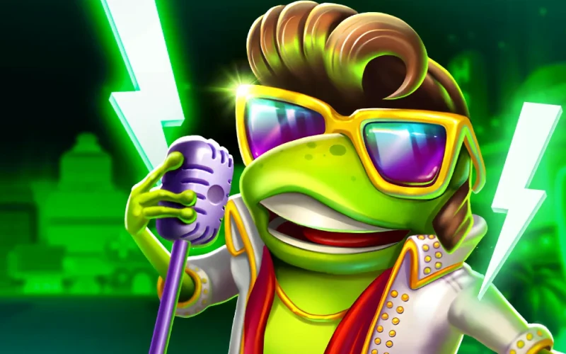 Play Elvis Frog in Vegas slot and win at Casper Spins.