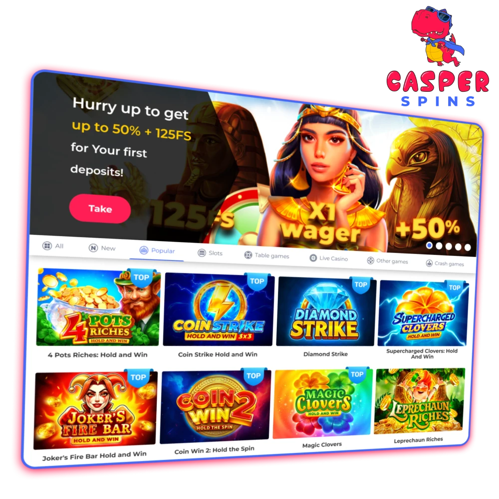 Join Casper Spins to place sports bets and play casino.