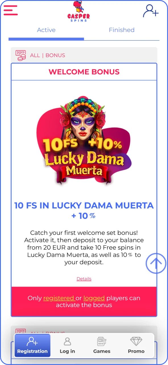 Claim exciting bonuses and rewards on Casper Spins.