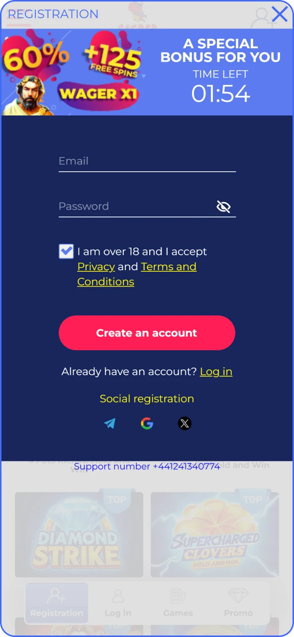 Complete your registration on Casper Spins quickly and safely.